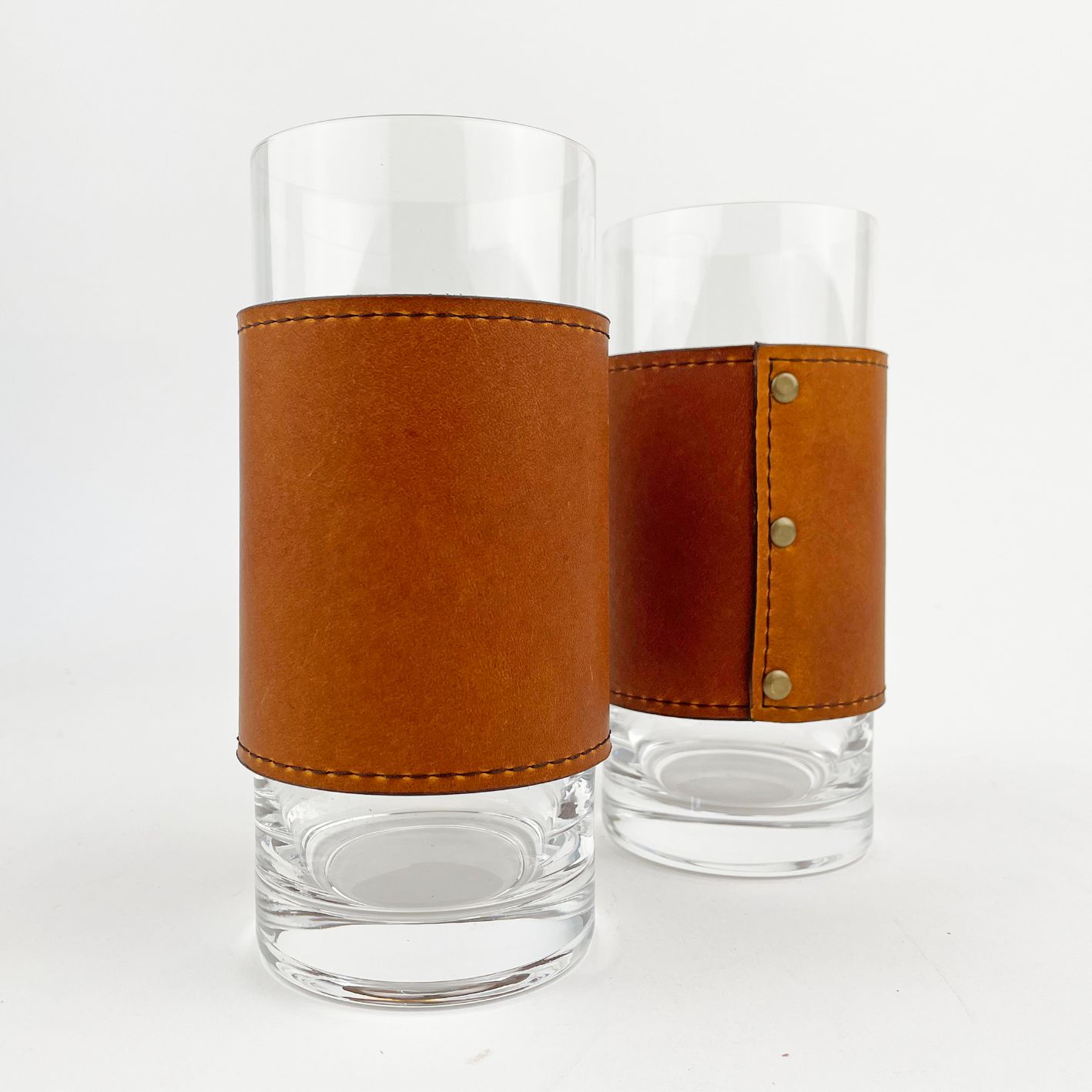 Leather Wrapped Collins Glasses