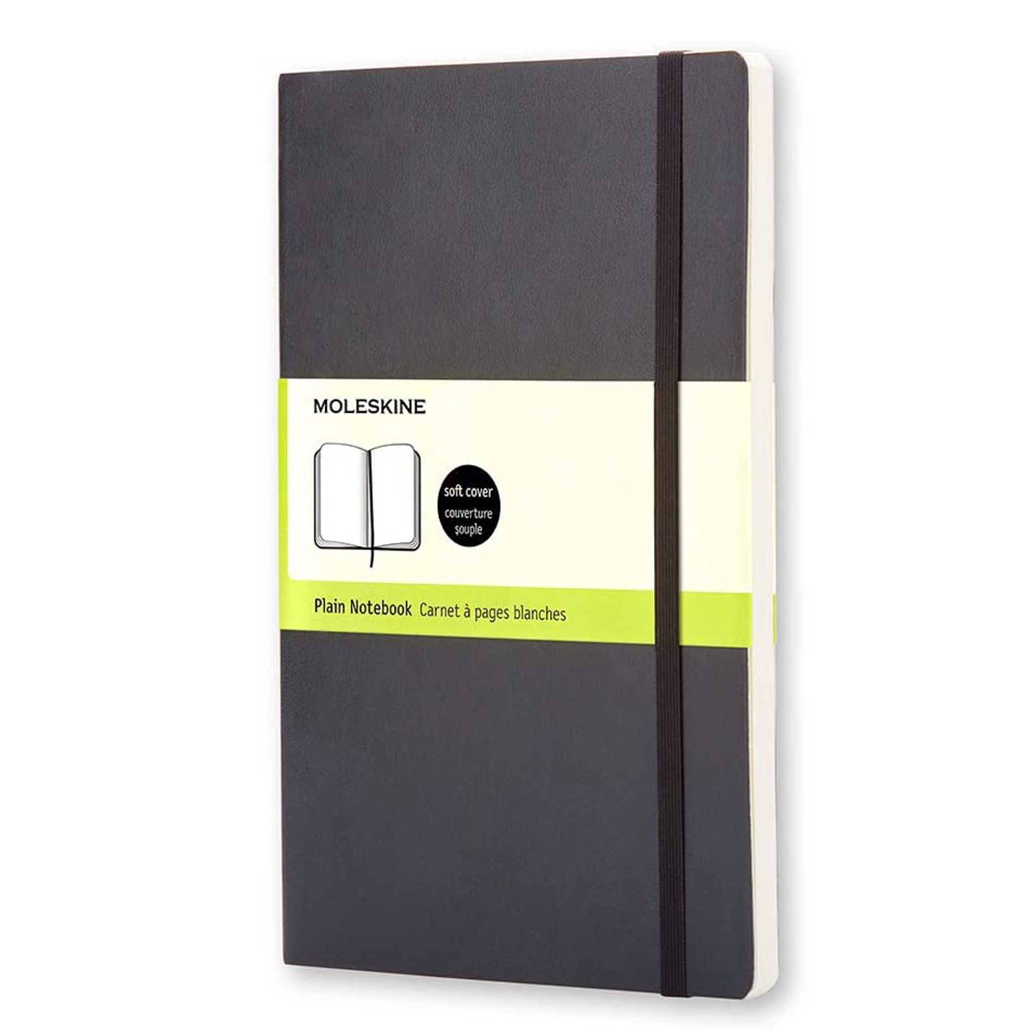 Moleskine Classic Notebook, Large, Plain, Black, Soft Cover (5 x 8.25)