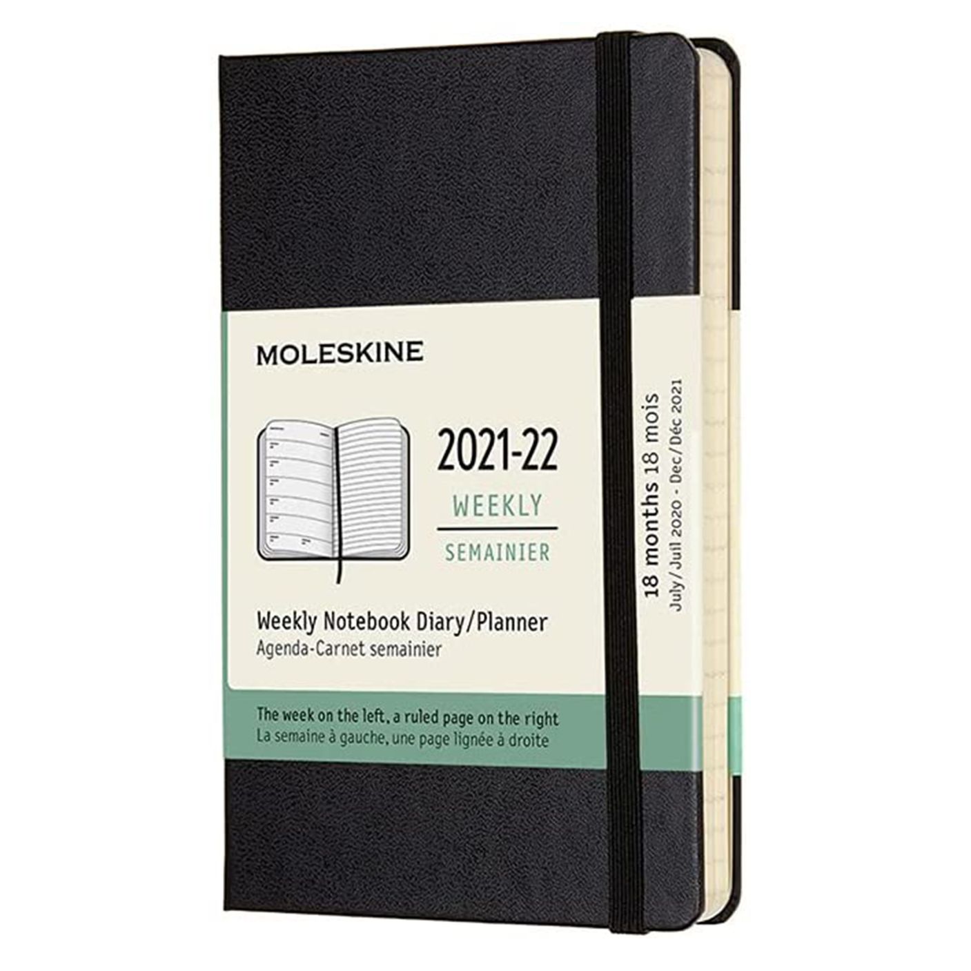 Moleskine 2021-2022 Weekly Planner, 18M, Large, Black, Soft Cover (5 x 8.25)
