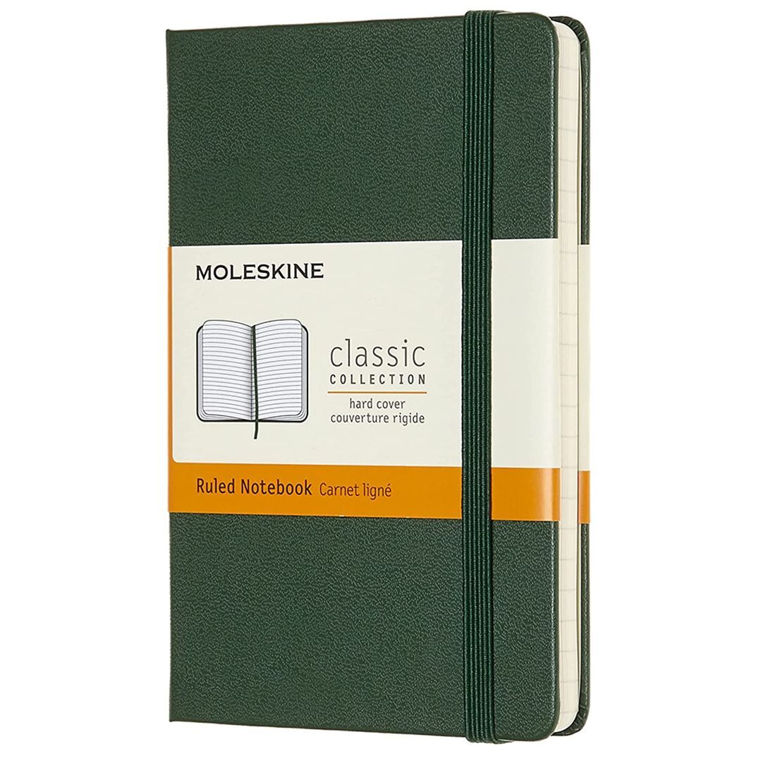 Moleskine Notebook, Pocket, Ruled, Myrtle Green, Hard Cover (3.5 x 5.5)