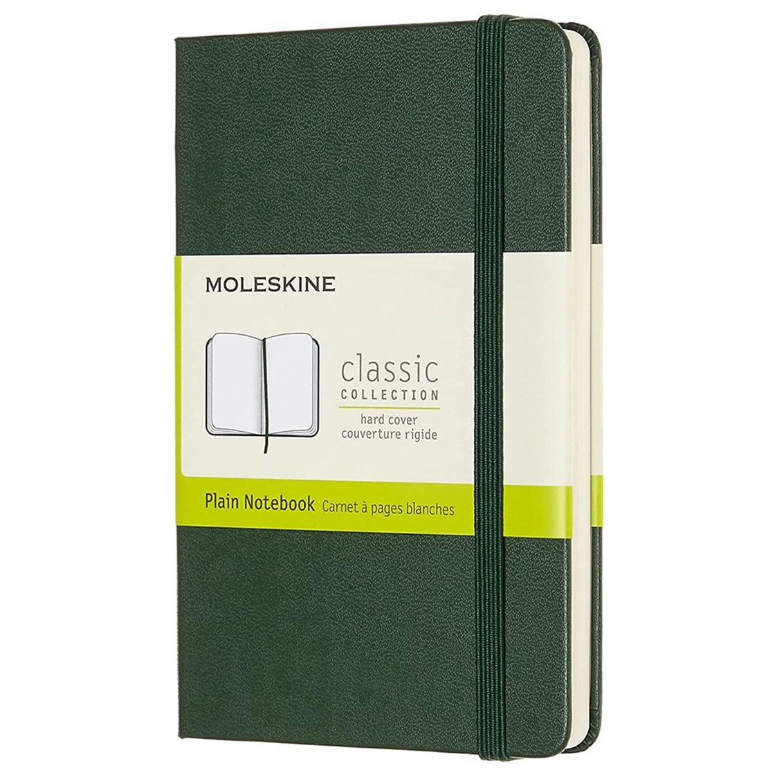 Moleskine Notebook, Pocket, Plain, Myrtle Green, Hard Cover (3.5 x 5.5)