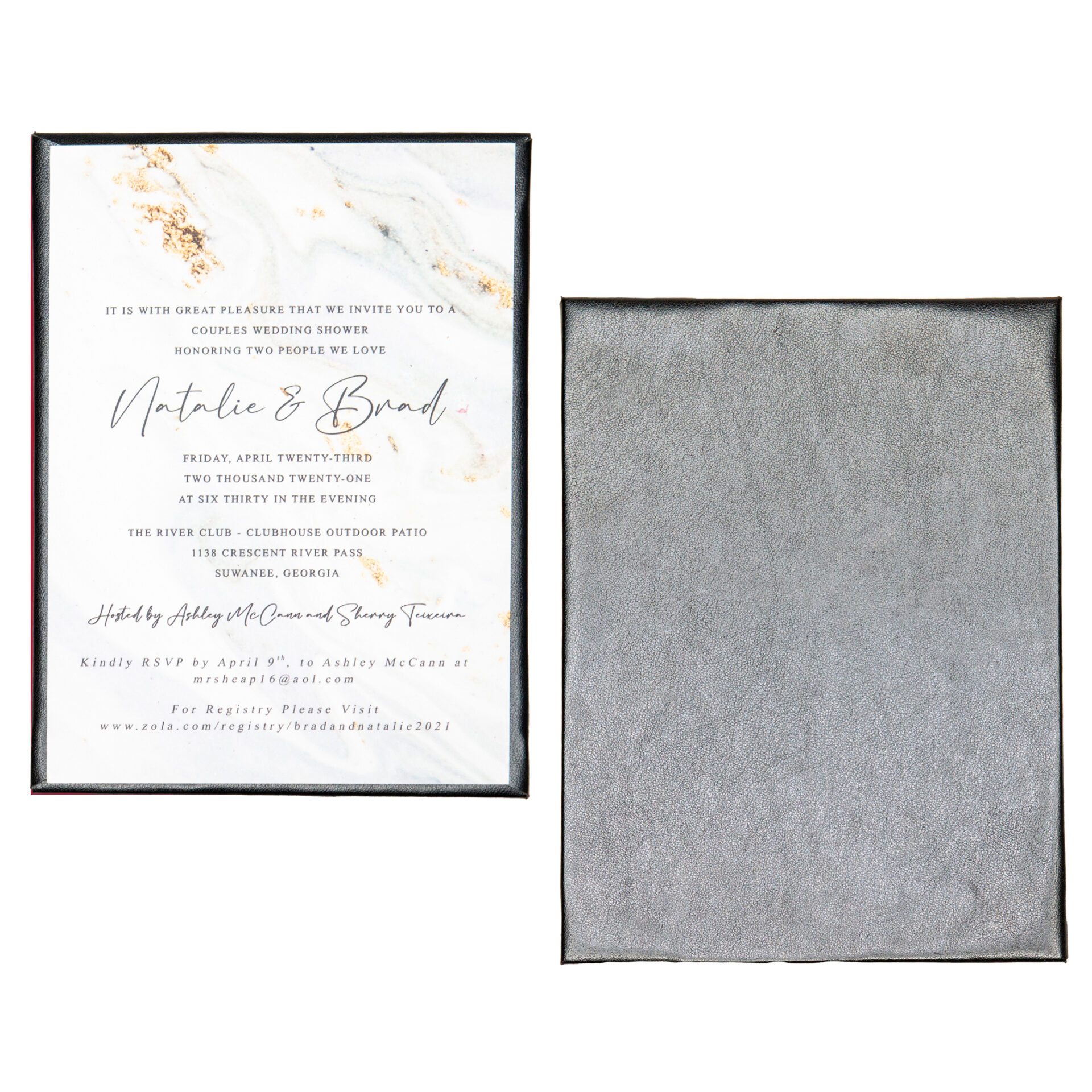 Leather Invitation Panel (Panel Only) - Black