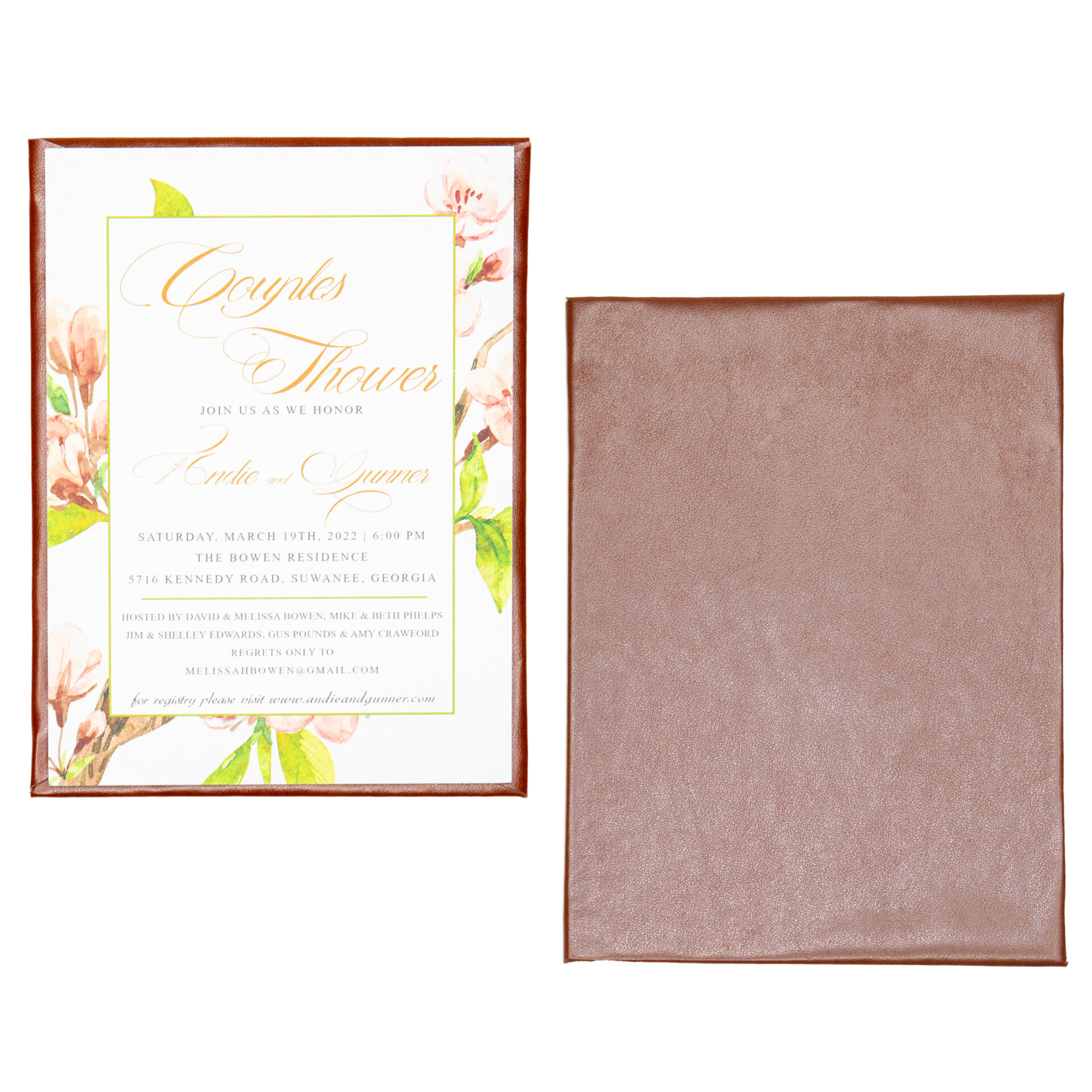 Leather Invitation Panel (Panel Only) - Brown