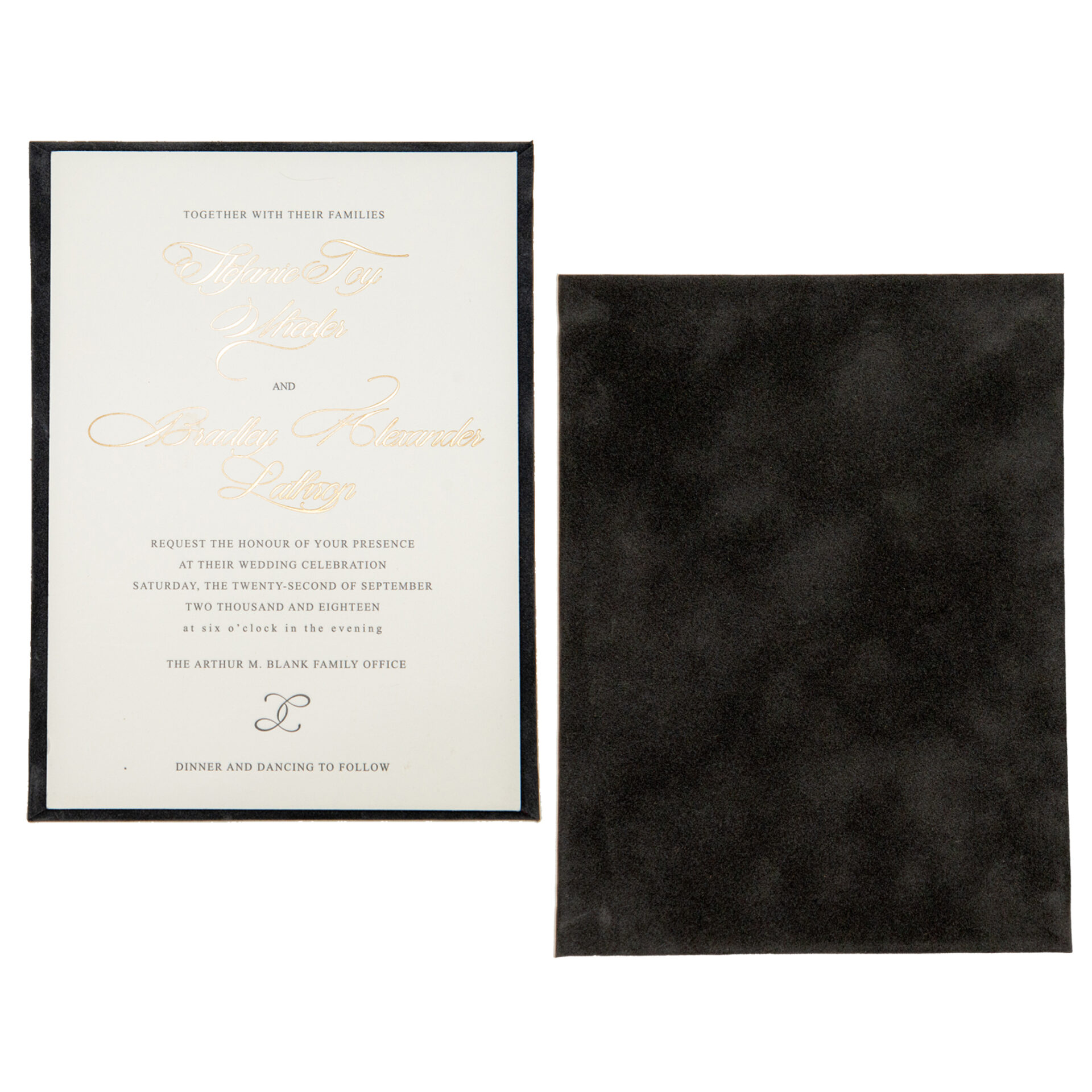 Suede Invitation Panel (Panel Only) - Black