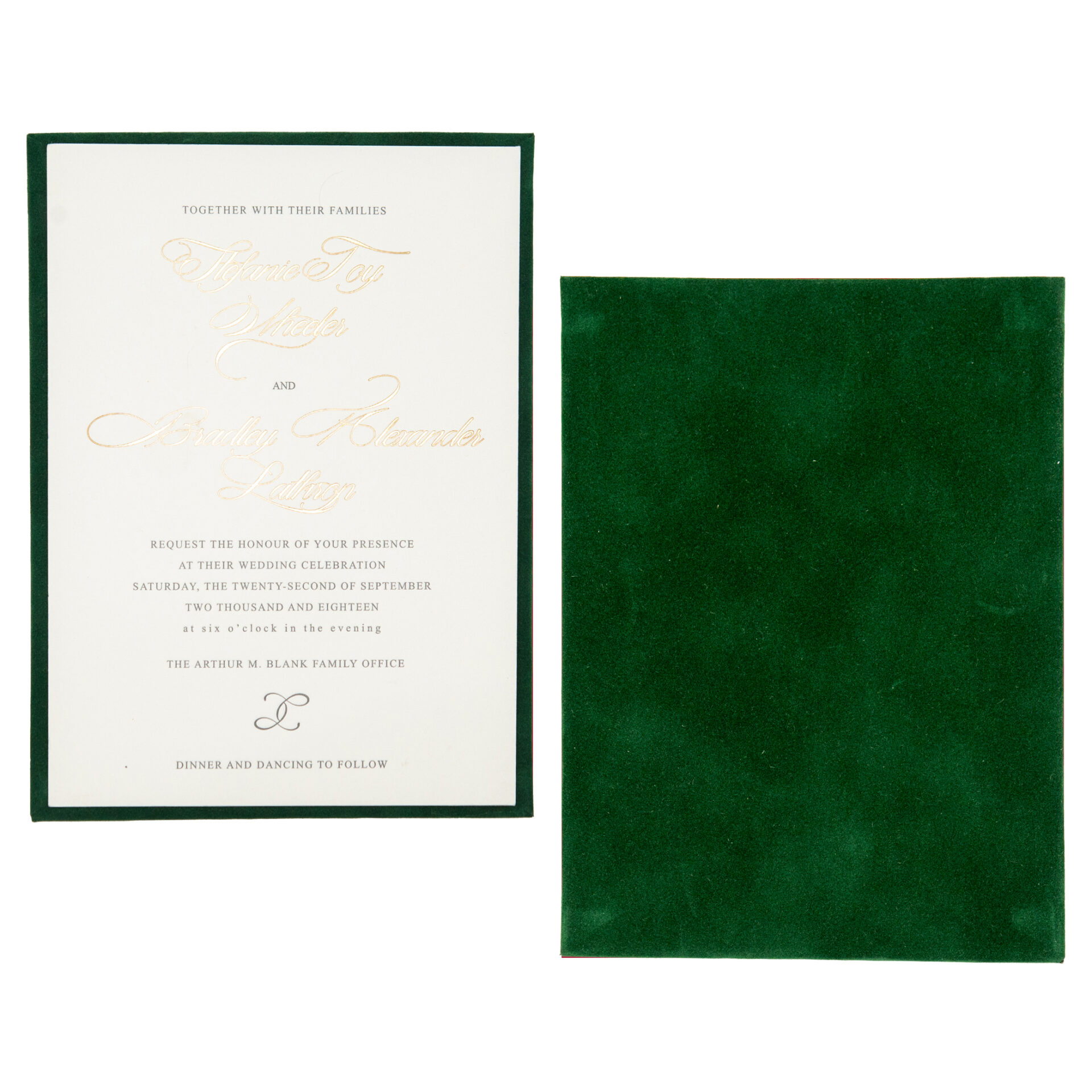 Suede Invitation Panel (Panel Only) - Forest