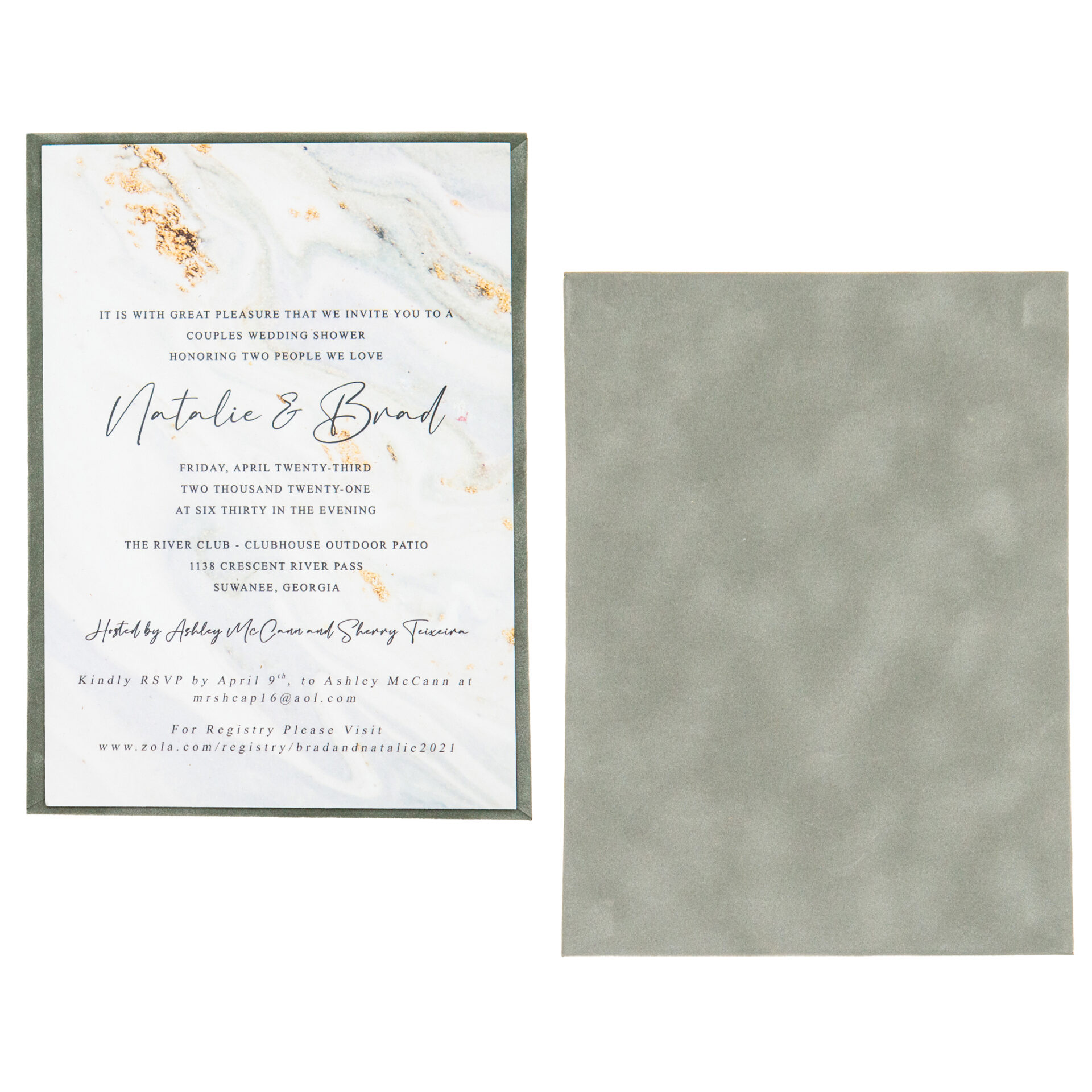 Suede Invitation Panel (Panel Only) - Gray