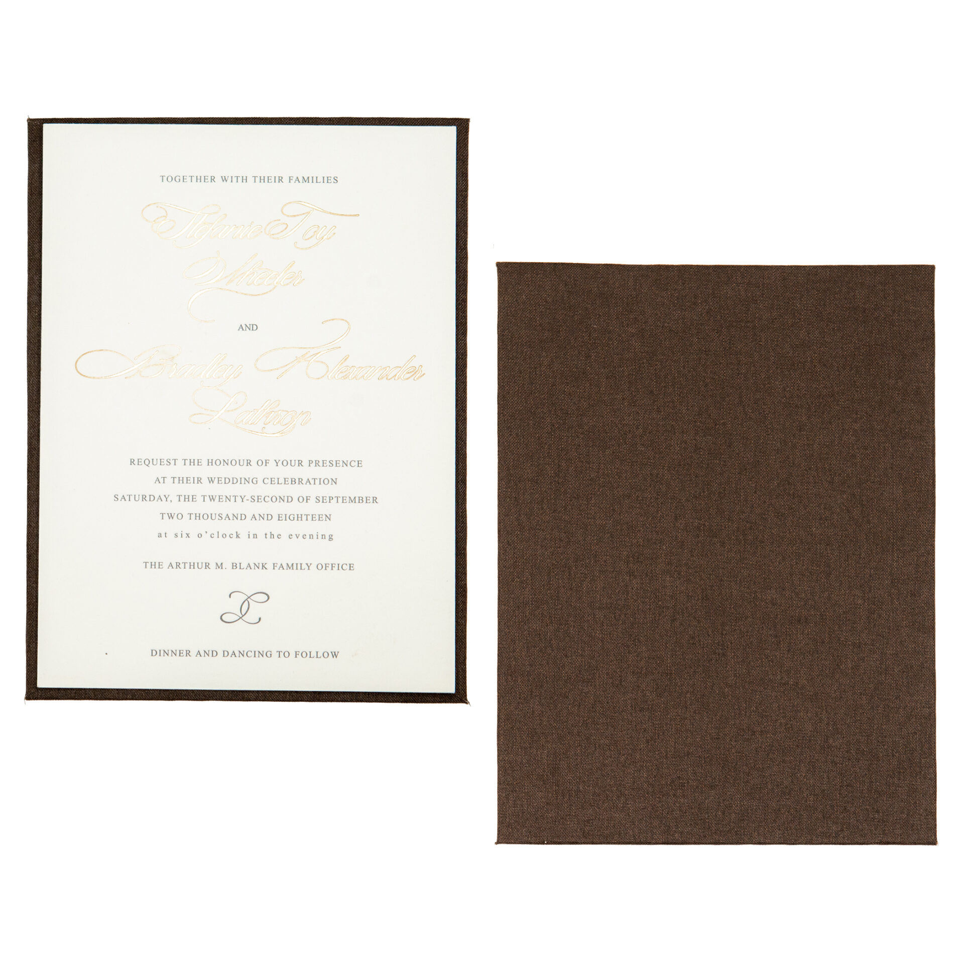 Linen Invitation Panel (Panel Only) - Chocolate