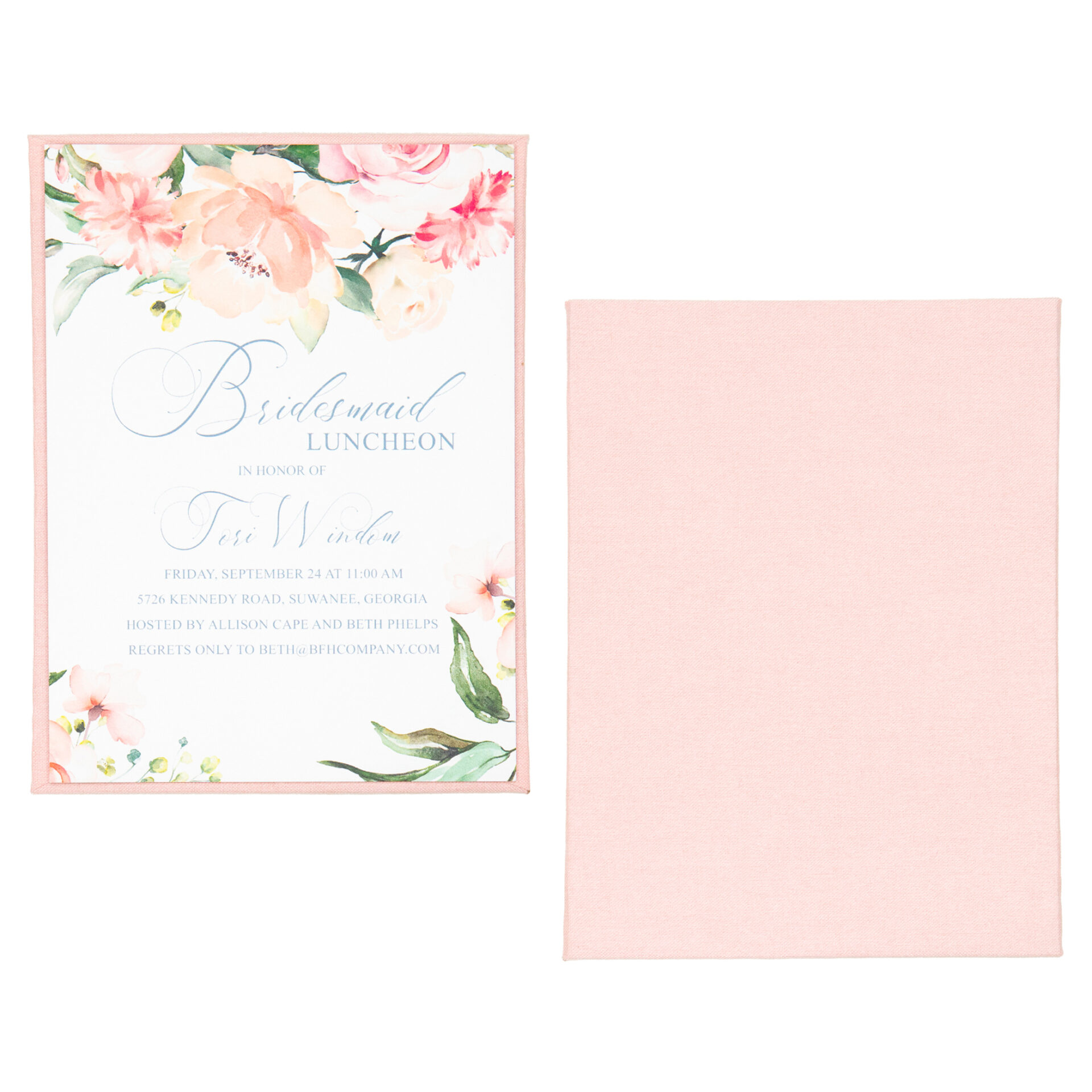 Linen Invitation Panel (Panel Only) - Cotton Candy
