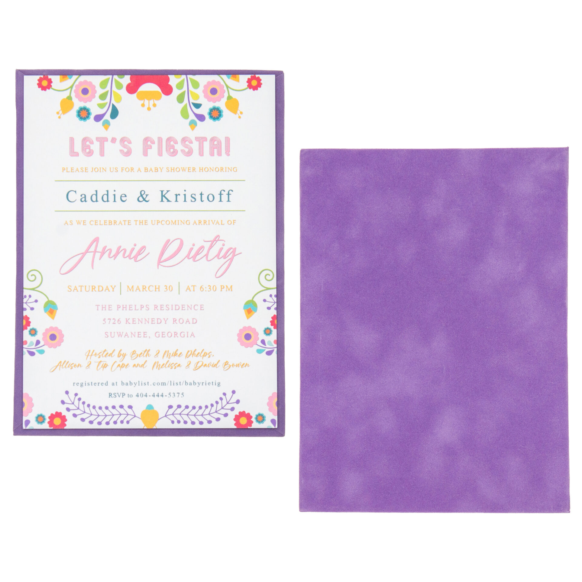 Suede Invitation Panel (Panel Only) - Mauve