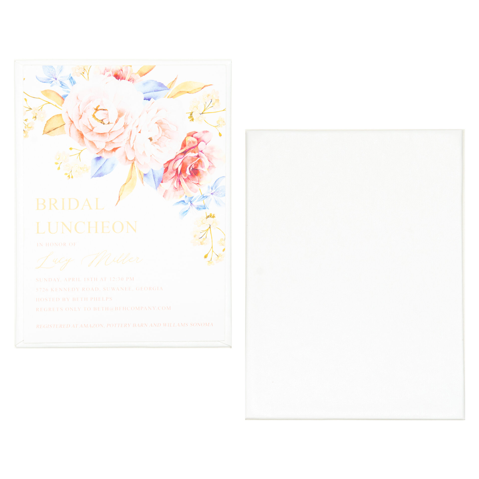 Leather Invitation Panel (Panel Only) - White