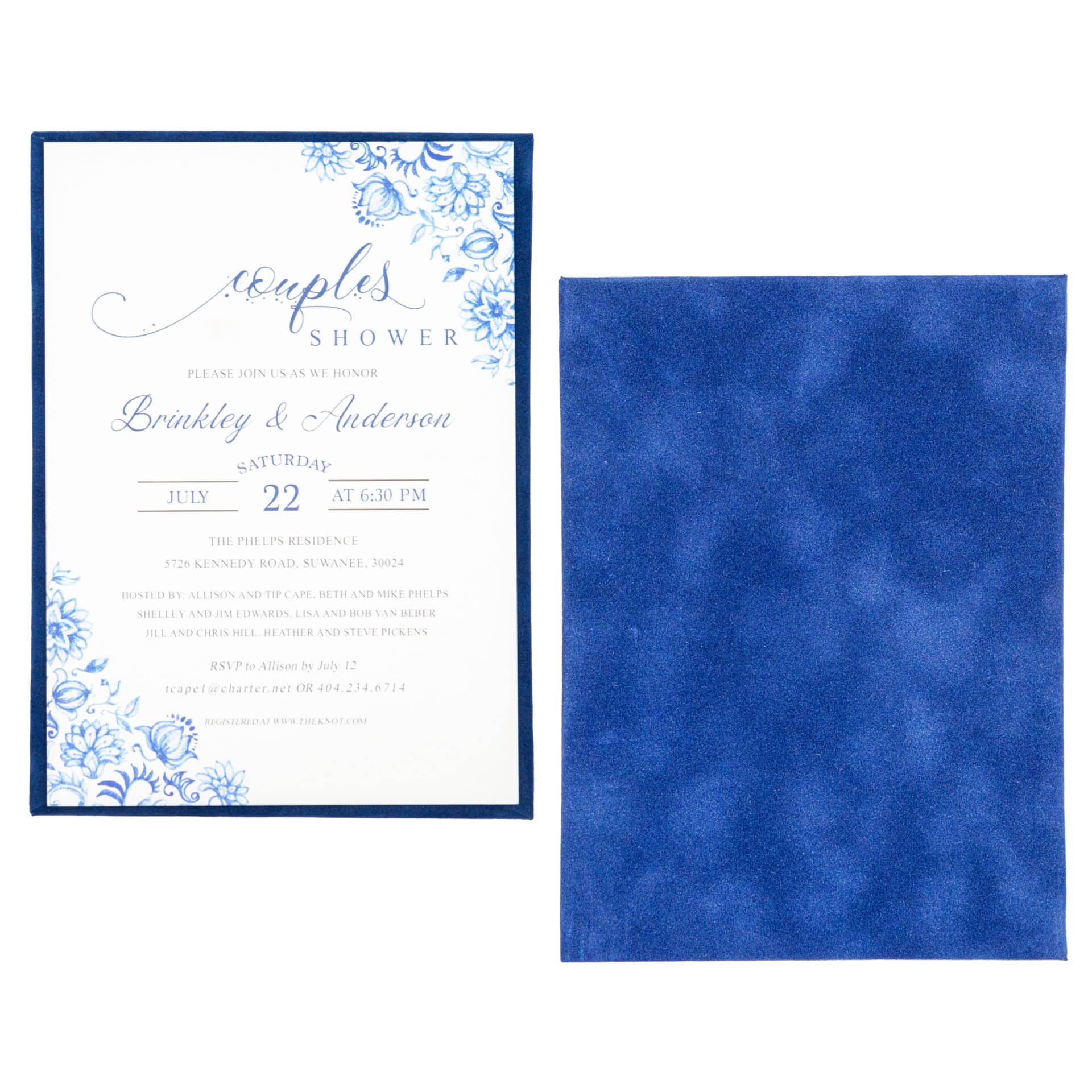 Suede Invitation Panel (Panel Only) - Ocean