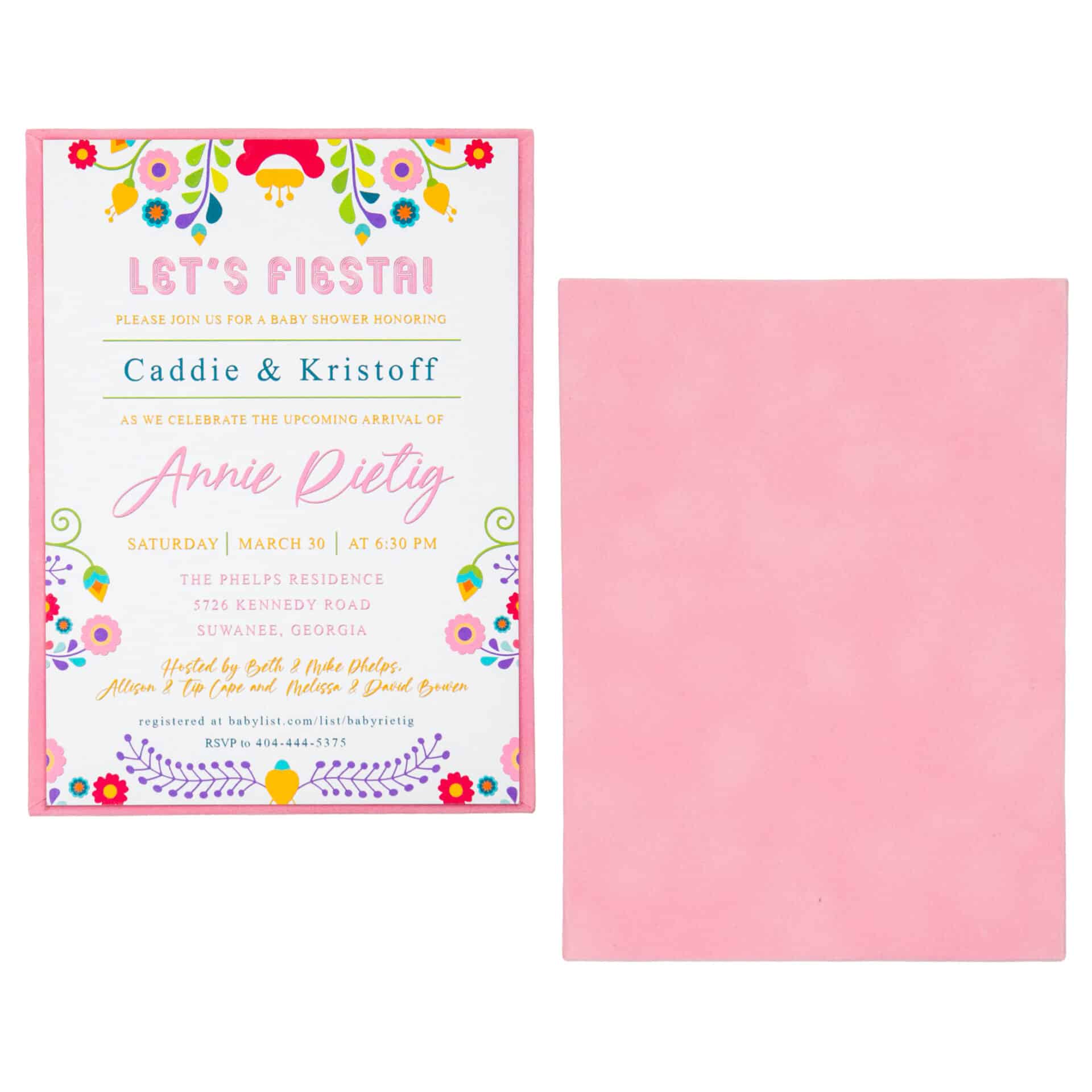 Suede Invitation Panel (Panel Only) - Pink