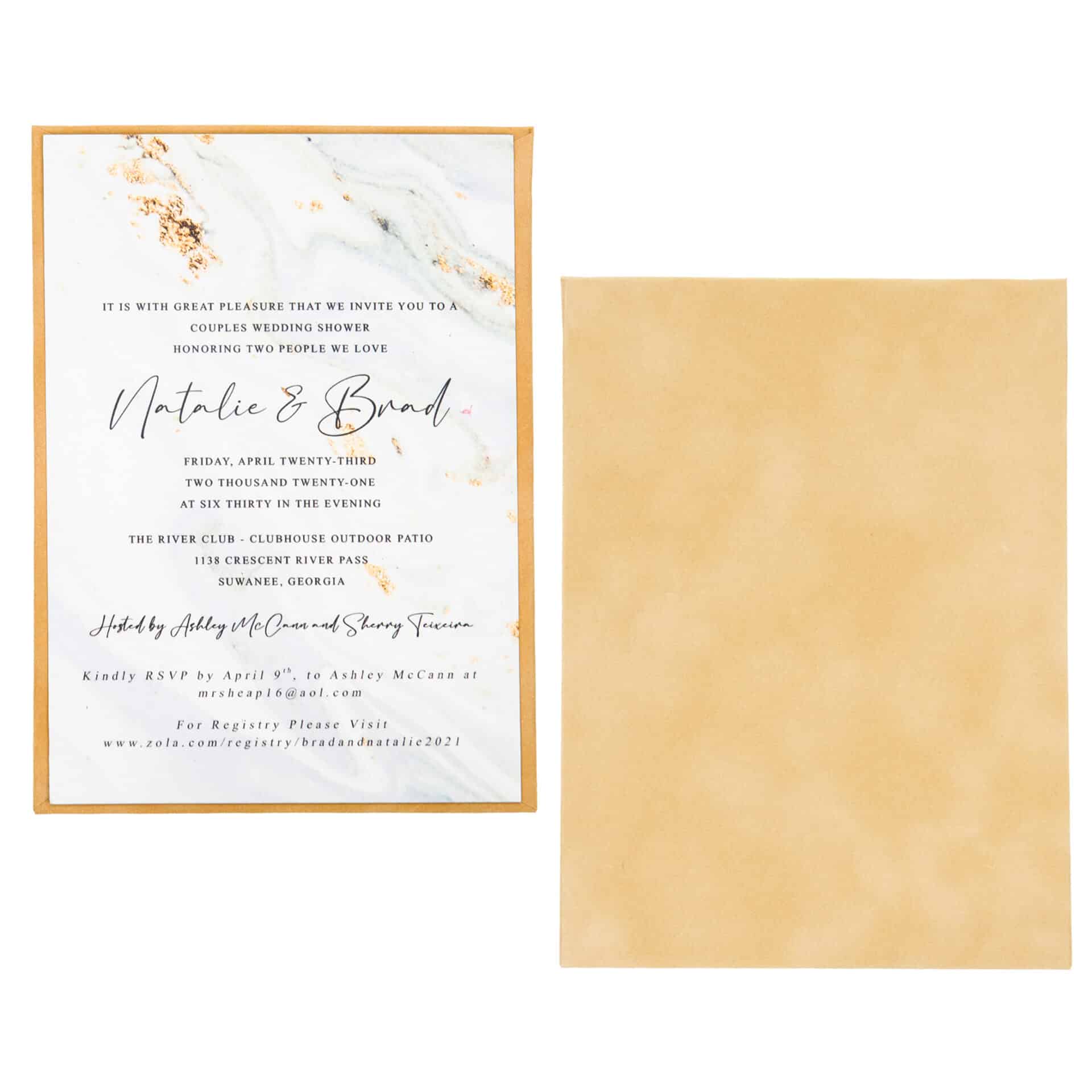 Suede Invitation Panel (Panel Only) - Sand