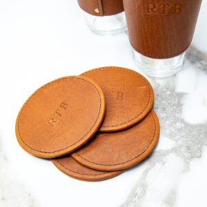 PERSONALIZED LEATHER WRAPPED PINT GLASS SET