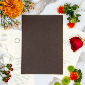 Chocolate Linen Invitation Folio