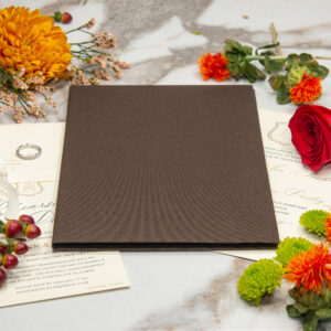 Chocolate Linen Invitation Folio